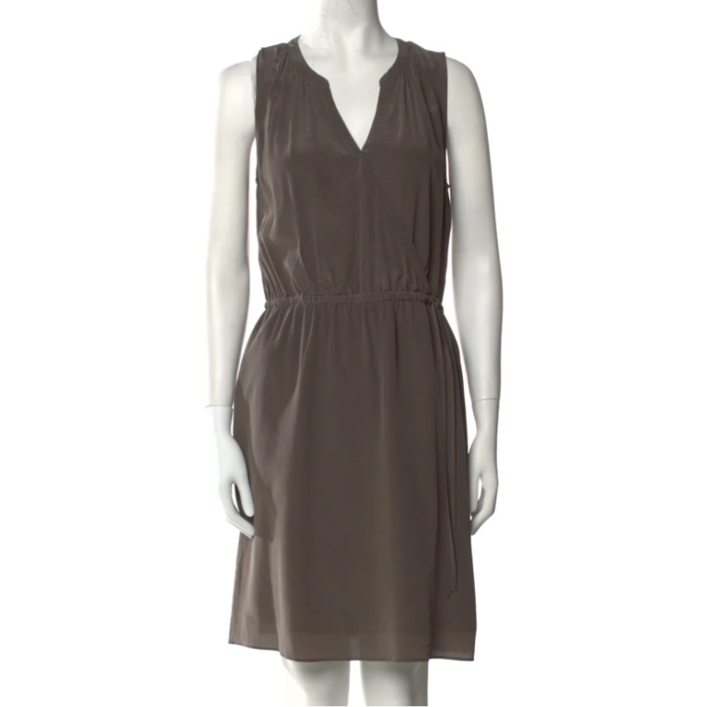 NWT SILK Cynthia Rowley Olive Sleeveless Shirt Dress Size 12